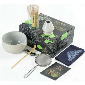 Japanese Tea Set: 7pcs Matcha Kit with Whisk & Bowl