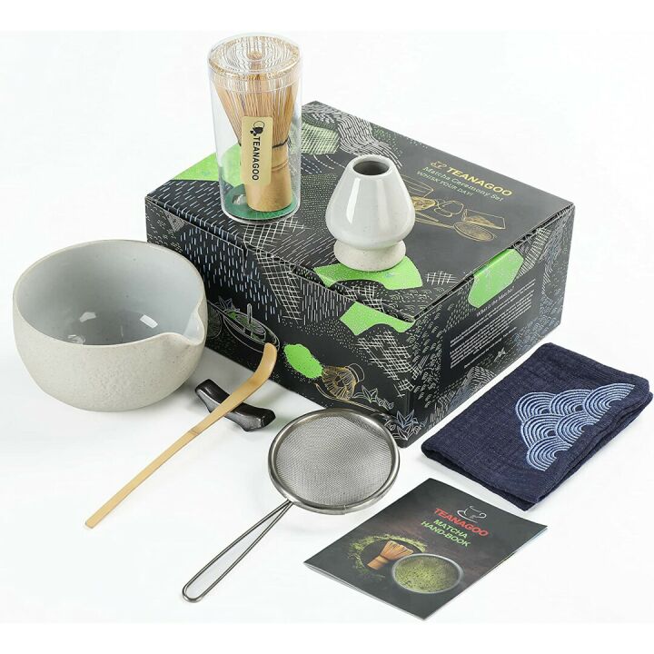 Japanese Tea Set: 7pcs Matcha Kit with Whisk & Bowl
