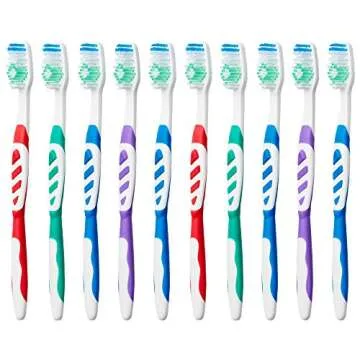 Amazon Solimo Clean Plus Toothbrushes - Bulk Buy 10 Pack