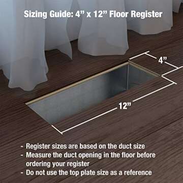 Stylish Imperial Templar Decorative Floor Register 4x12
