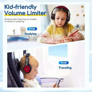 Safe Volume Limit Kids Headphones - Wired & Foldable