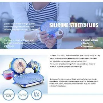 Versatile Reusable Silicone Stretch Lids for All Your Food Containers