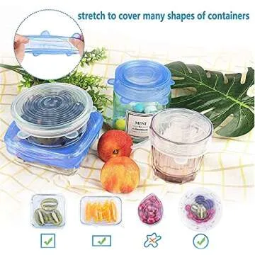 Reusable Silicone Stretch Lids for Eco-Friendly Food Storage