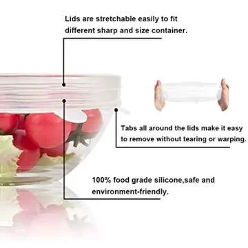 Reusable Silicone Stretch Lids for Eco-Friendly Food Storage