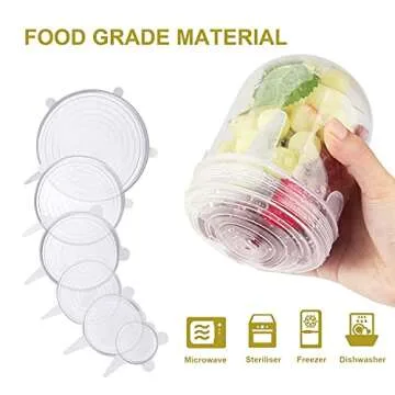 Reusable Silicone Stretch Lids for Eco-Friendly Food Storage