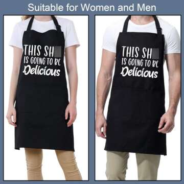 Miracu Funny Cooking Aprons for Women, Funny Baking Aprons for Men Dad - Mens Cooking Gifts for Bakers Husband Boyfriend - Valentines Day, Birthday Kitchen Gifts for Men, BBQ Grilling Presents