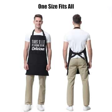Miracu Funny Cooking Aprons for Women, Funny Baking Aprons for Men Dad - Mens Cooking Gifts for Bakers Husband Boyfriend - Valentines Day, Birthday Kitchen Gifts for Men, BBQ Grilling Presents