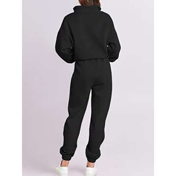 ANRABESS Oversized Half Zip Sweatshirt & Jogger Set 2024