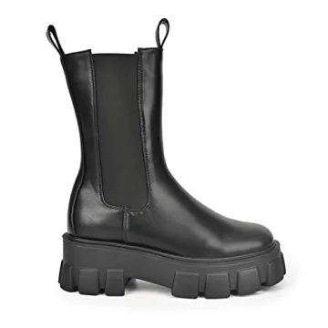 Women's Chunky Sole Chelsea Boots Stylish Comfortable Ankle Boots