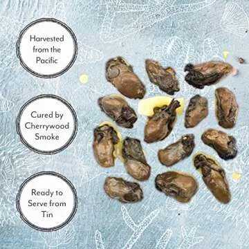 Roland Foods Petite Premium Smoked Oysters in Oil, Wild Caught, 3 Ounce Tin, Pack of 10