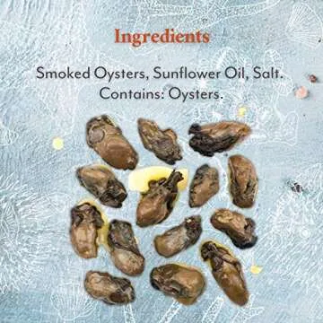Roland Foods Petite Premium Smoked Oysters in Oil, Wild Caught, 3 Ounce Tin, Pack of 10