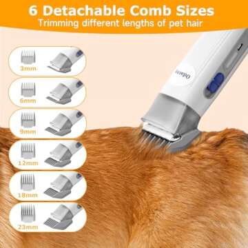 Odatay Dog Grooming Kit, 12,000Pa Strong Pet Grooming Vacuum for Dogs with Clipper Nail Grinder, 2L Dust Cup, 5 Suction Levels Dog Hair Vacuum with 7 Pet Grooming Tools for Shedding and Home Cleaning