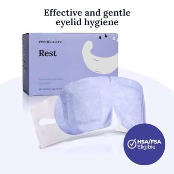 CorneaCare Rest: Self Heating Warm Compress for Dry Eyes | Heated Eye Mask for Fast Relief | No Microwave or Washcloth Needed | Travel Ready | 30 Count | FSA & HSA Eligible