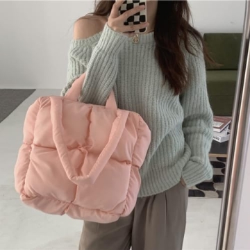 Puffer Tote Bag Chic Quilted Design Lightweight Stylish Handbag