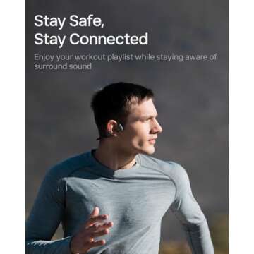 SHOKZ OpenRun with USB-C Charging - Open-Ear Bluetooth Bone Conduction Sport Headphones - Sweat Resistant Wireless Earphones for Workouts and Running - Built-in Mic, with Hair Band - Standard - Black