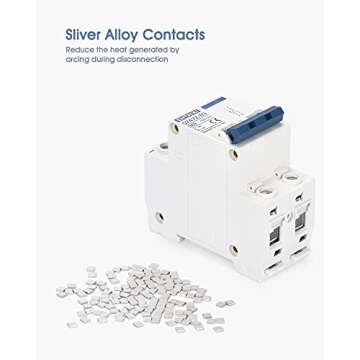 CHTAIXI DC Miniature Circuit Breaker, 2 Pole 500V 16 Amp Isolator for Solar PV System, Thermal Magnetic Trip, DIN Rail Mount, Chtaixi DC Disconnect Switch C16