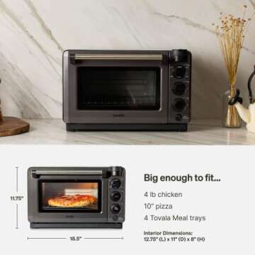Tovala Gen 2 Smart Steam Oven with Multi-Mode Programmable Cooking Small Black and Stainless