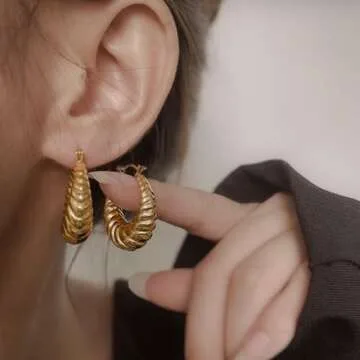 Shop STORUP Chunky Gold Earrings for Trendy Style