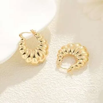 Shop STORUP Chunky Gold Earrings for Trendy Style