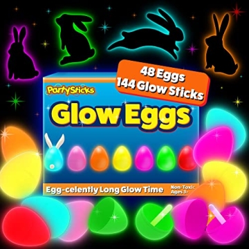 PartySticks Glow Eggs & Mini Glow Sticks - 192pcs Total for Easter Fun
