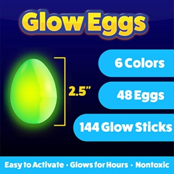 PartySticks Glow Easter Eggs - Perfect for Fun Night Hunts