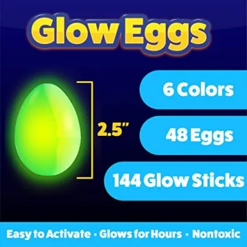 PartySticks Glow Easter Eggs - Perfect for Fun Night Hunts