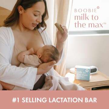 Boobie Bar Superfood Blueberry Muffin Lactation Bar for Breastfeeding Moms to Increase Milk Supply | #1 Selling Lactation Snack Bars | Vegan, Fenugreek-Free, Gluten-Free, Dairy-Free (6 Bars)
