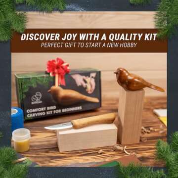BeaverCraft DIY Comfort Bird Wood Carving Kit for Beginners