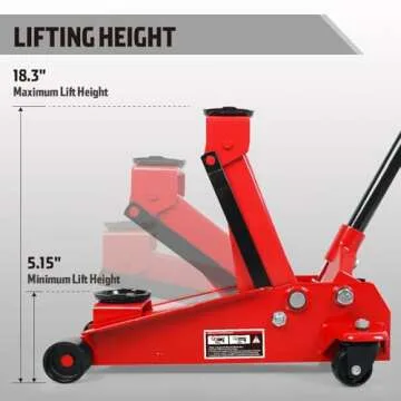 Jack Boss Floor Jack 3 Ton Capacity Fast Lift Service Jack Steel Heavy Duty Hydraulic Car Jack
