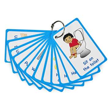 My Toilet Routine Cards 12 Flash Cards for Visual aid Special Ed, Speech Delay Non Verbal Children a...
