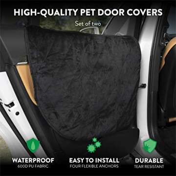 Plush Paws Products Velvet Car Door Protector | Washable & Waterproof Interior Door Cover for Car, T...