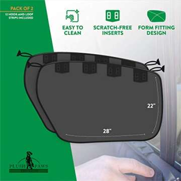 Plush Paws Products Velvet Car Door Protector | Washable & Waterproof Interior Door Cover for Car, Truck, & SUV | One Size Fits Most Nonslip, Tear Resistant Door Guard | Set of 2 Charcoal