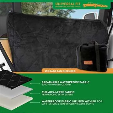 Plush Paws Products Velvet Car Door Protector | Washable & Waterproof Interior Door Cover for Car, Truck, & SUV | One Size Fits Most Nonslip, Tear Resistant Door Guard | Set of 2 Charcoal