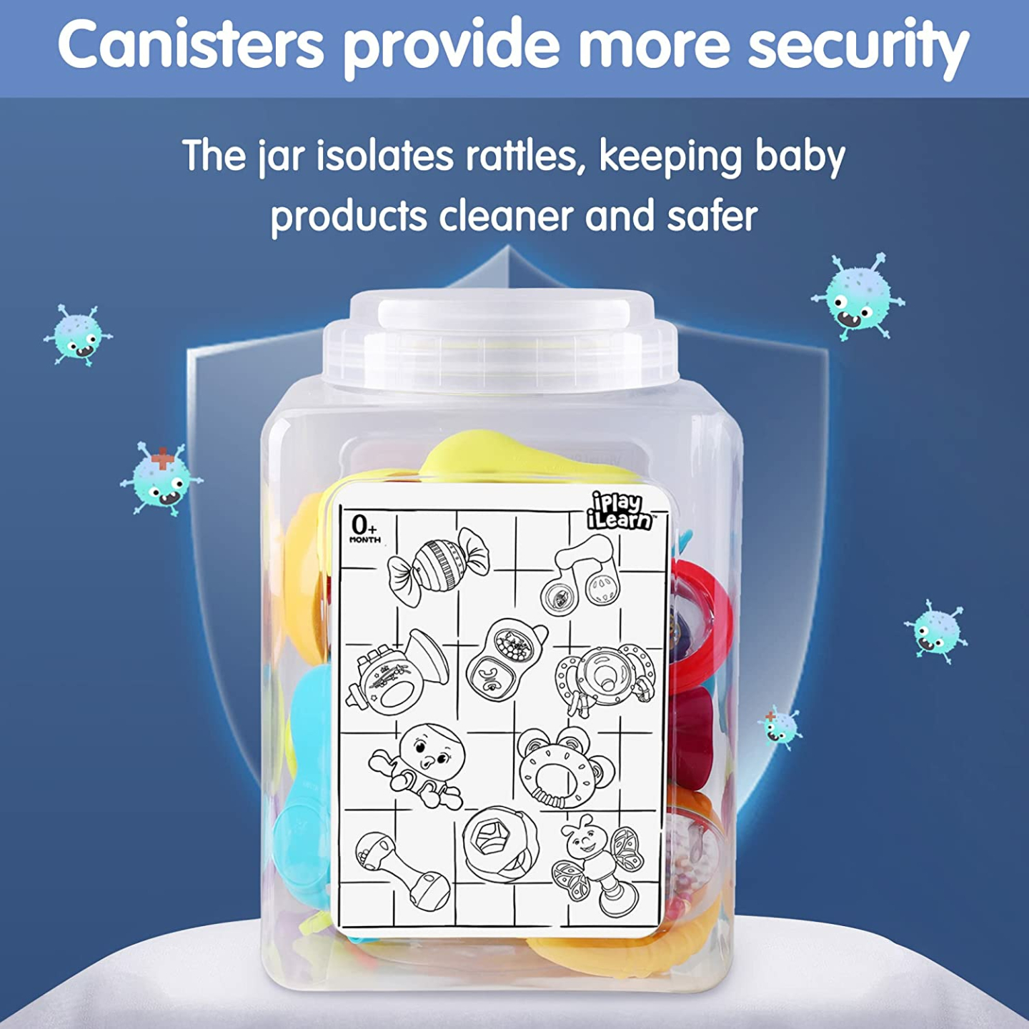 10pcs Baby Rattles Set for Newborns - iPlay, iLearn