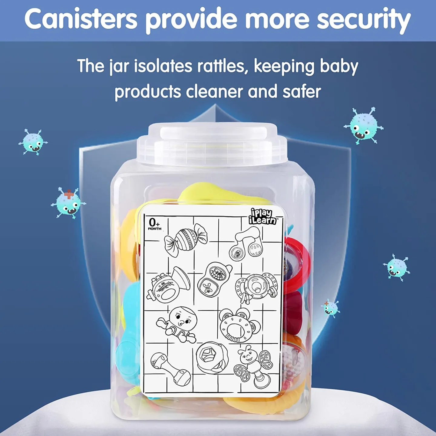 10pcs Baby Rattles Set for Newborns - iPlay, iLearn