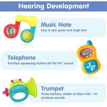 10pcs Baby Rattles Set for Newborns - iPlay, iLearn