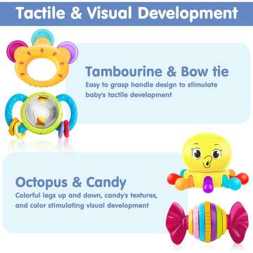 10pcs Baby Rattles Set for Newborns - iPlay, iLearn