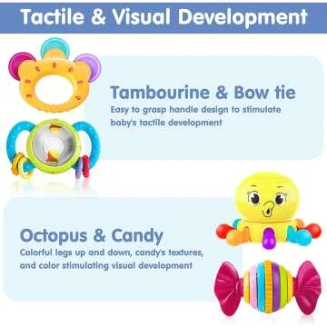 10pcs Baby Rattles Set for Newborns - iPlay, iLearn