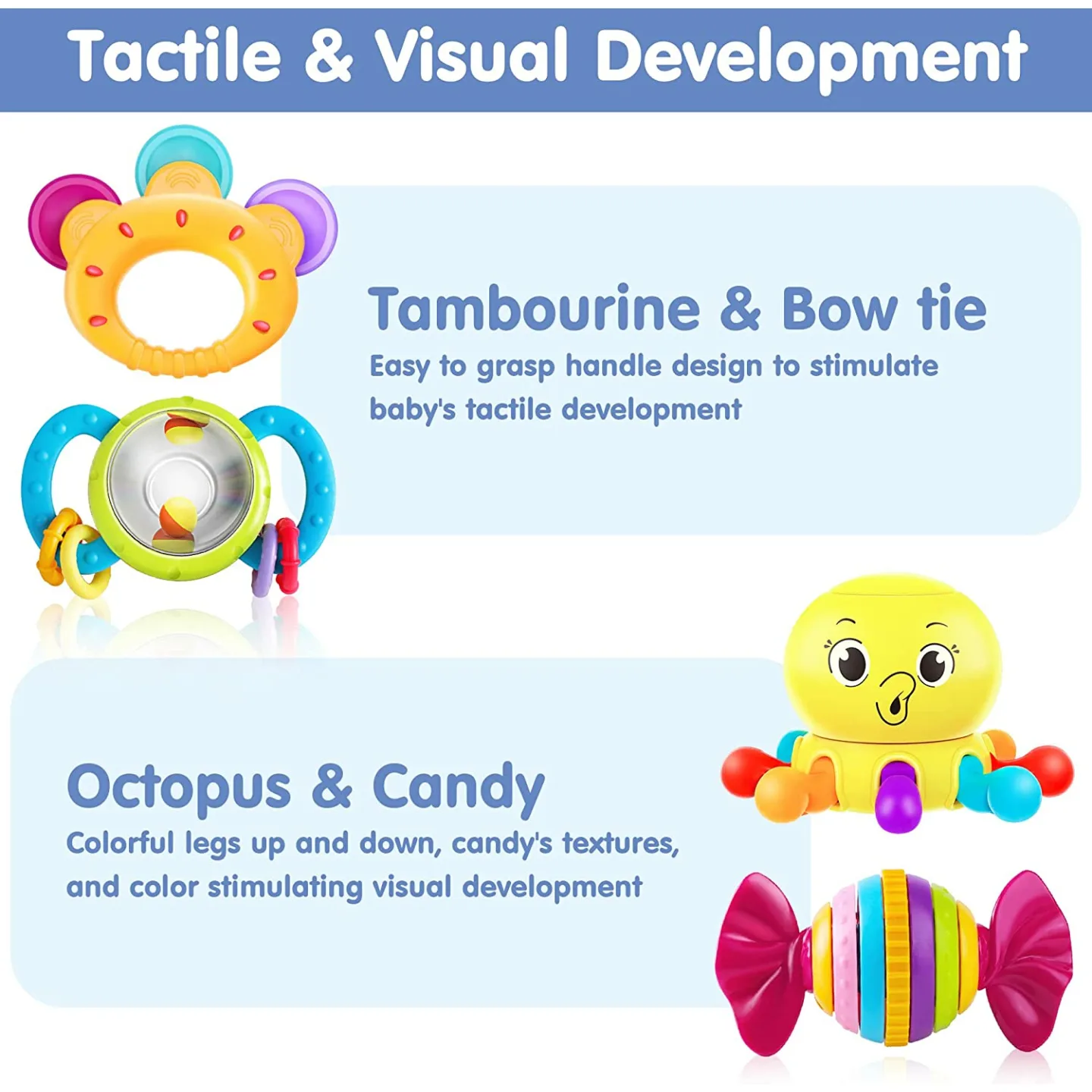 10pcs Baby Rattles Set for Newborns - iPlay, iLearn