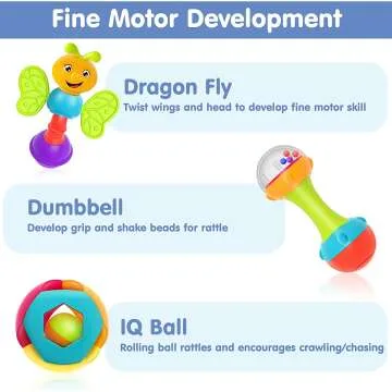 10pcs Baby Rattles Set for Newborns - iPlay, iLearn