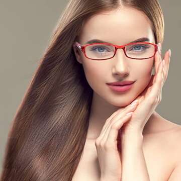 QISEOG Reading Glasses Blue Light Blocking-2 Pack Colors Lightweight TR90 Readers for Women,Blue Screen UV Computer Eyeglasses 1.5