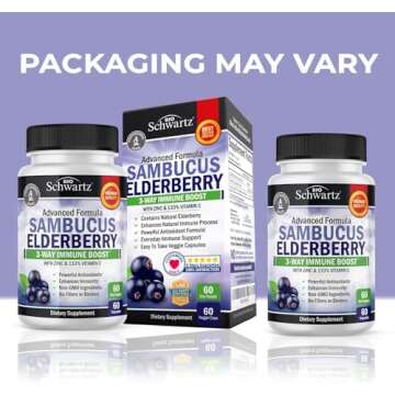 Elderberry with Zinc and Vitamin C for Adults - Immune Support Vitamins for Women and Men Natural El...