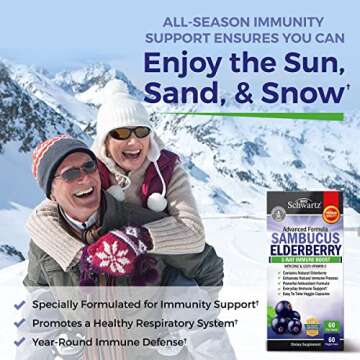 Elderberry with Zinc and Vitamin C for Adults - Immune Support Vitamins for Women and Men Natural Elderberries Black Sambucus Capsules - Immune Defense Multiminerals Supplement, Gluten-Free, 60 Ct