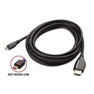Cable Matters High-Speed 4K@60Hz Micro HDMI to HDMI Cable - 10ft, Ideal for Tablet, Notebook, Camera, Raspberry Pi 4 and Raspberry Pi 5
