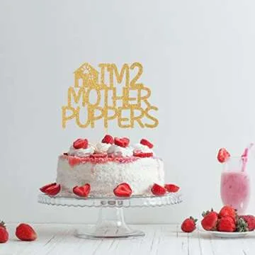 I'm Two Mother Puppers Cake Topper for Pet Birthdays