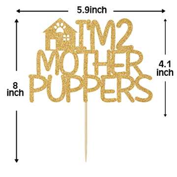 I'm Two Mother Puppers Cake Topper for Pet Birthdays
