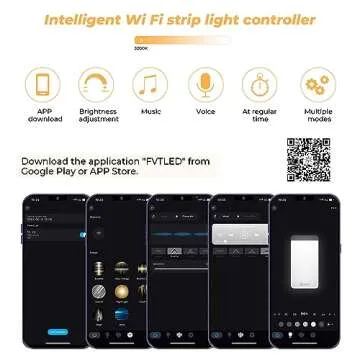 Sumaote Single Color LED Strip Lights WiFi Controller, Compatible with Android iOS Works for 5050 3528 COB LED Light Strips, 5V-28V, Voice Control, Dimmable, Timing Function