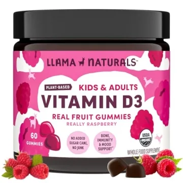 Llama Naturals Vitamin D3 Gummies for Kids & Adults, Real Fruit Gummy Vitamins for Immune Support, H...