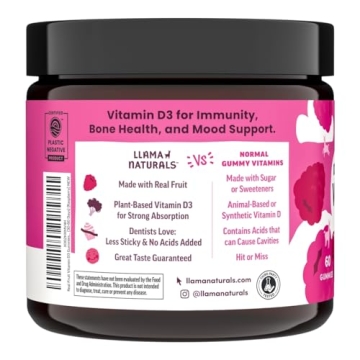 Llama Naturals Vitamin D3 Gummies for Healthy Bones