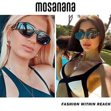 mosanana Trendy Rectangle Sunglasses for Women Men Model-TRACER